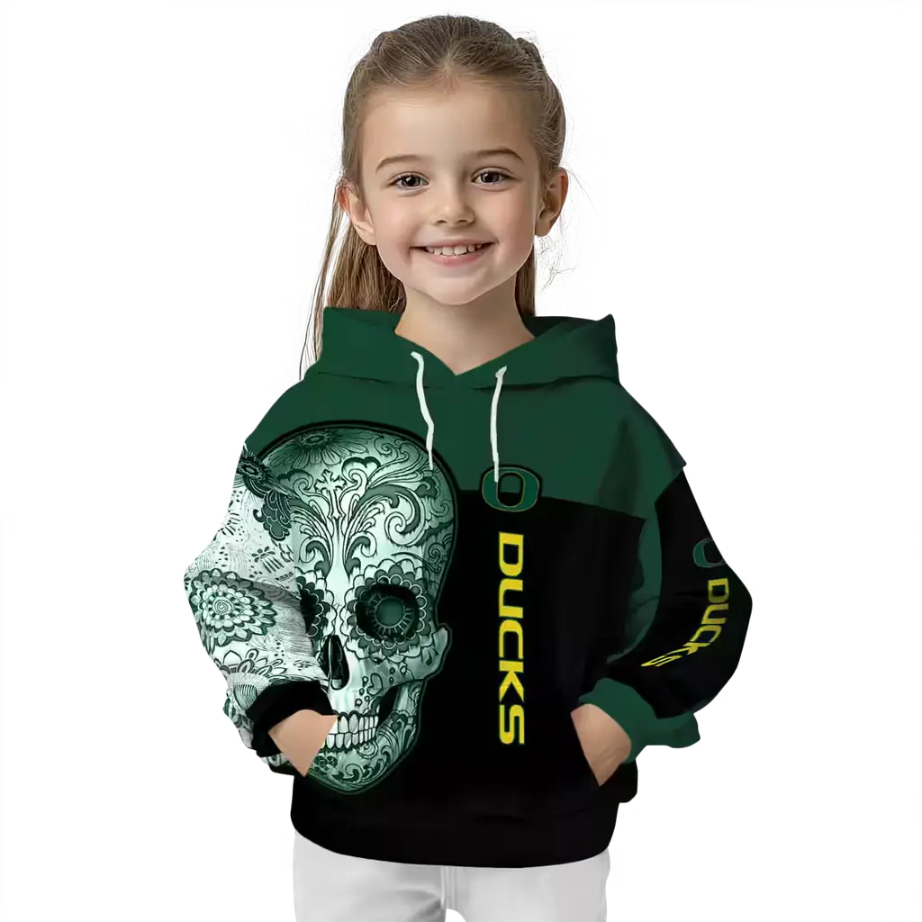 oregon ducks sugar skull green black hoodie top rated oregon ducks sugar skull green black hoodie top rated