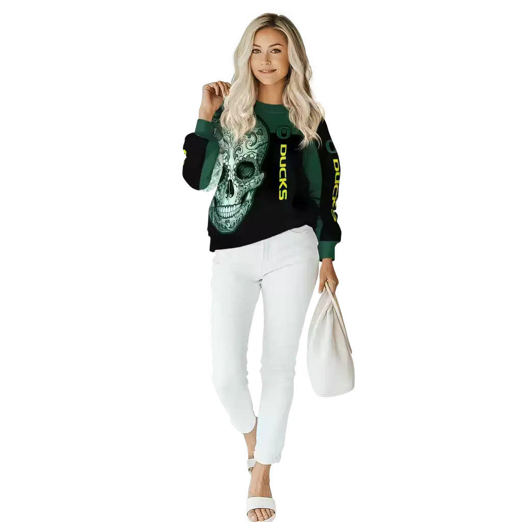 oregon ducks sugar skull green black hoodie trendy oregon ducks sugar skull green black hoodie trendy