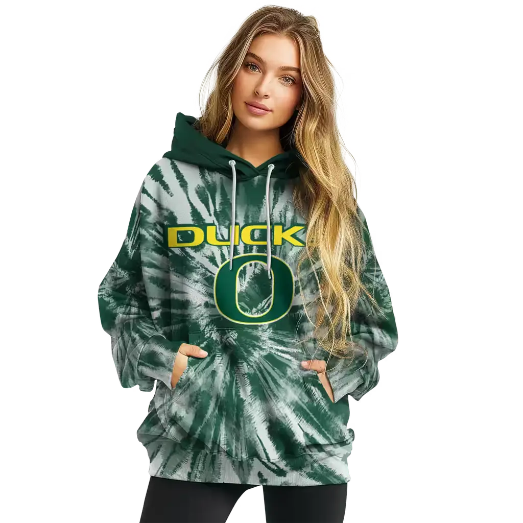 oregon ducks tie dye pattern green hoodie high quality oregon ducks tie dye pattern green hoodie high quality