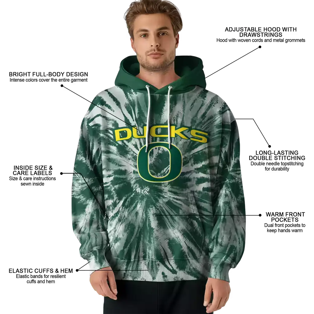 oregon ducks tie dye pattern green hoodie latest model oregon ducks tie dye pattern green hoodie latest model
