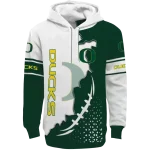 oregon ducks triangular pattern green white hoodie best selling