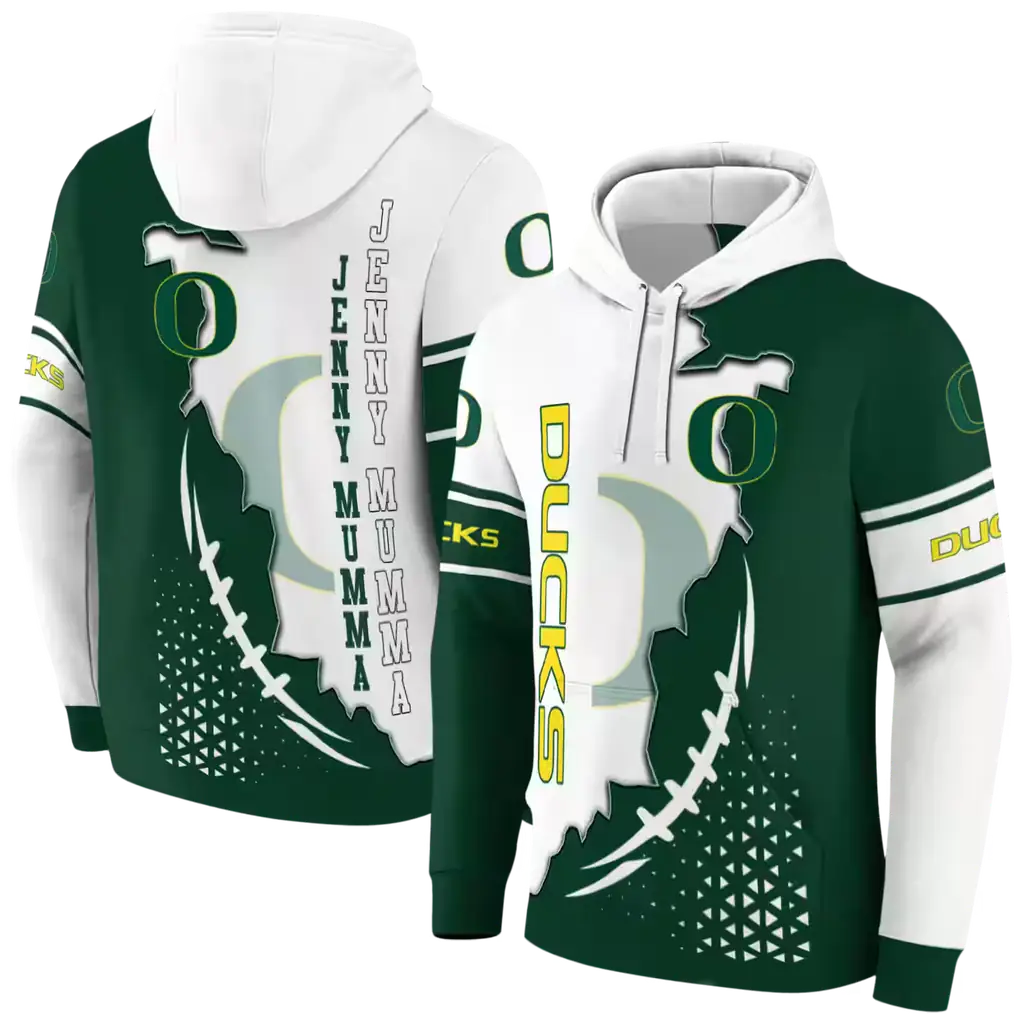 oregon ducks triangular pattern green white hoodie fashion forward oregon ducks triangular pattern green white hoodie fashion forward