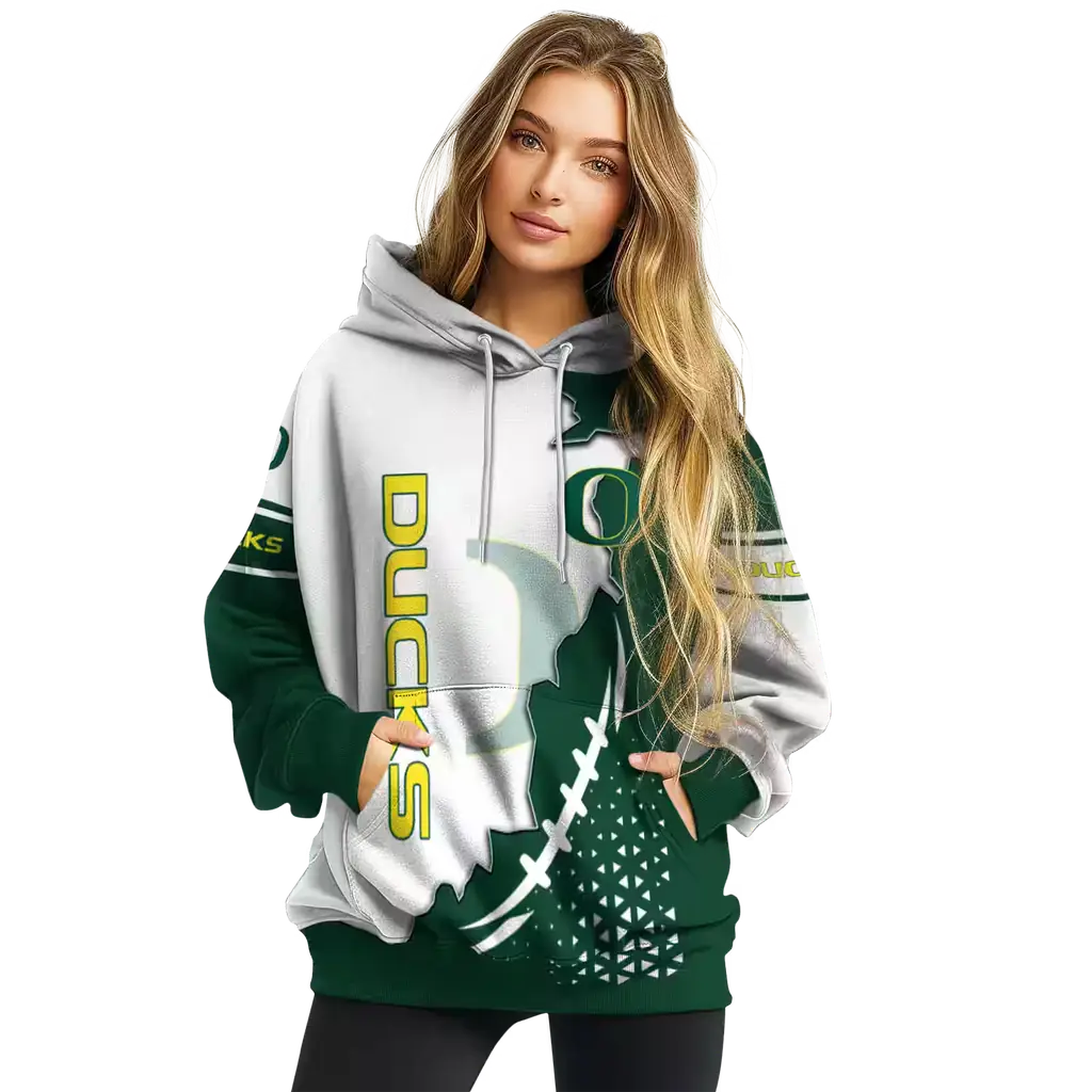 oregon ducks triangular pattern green white hoodie high quality oregon ducks triangular pattern green white hoodie high quality
