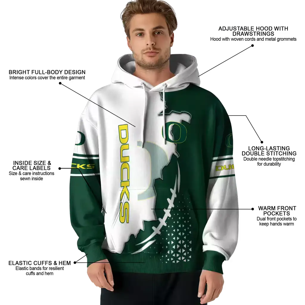oregon ducks triangular pattern green white hoodie latest model oregon ducks triangular pattern green white hoodie latest model