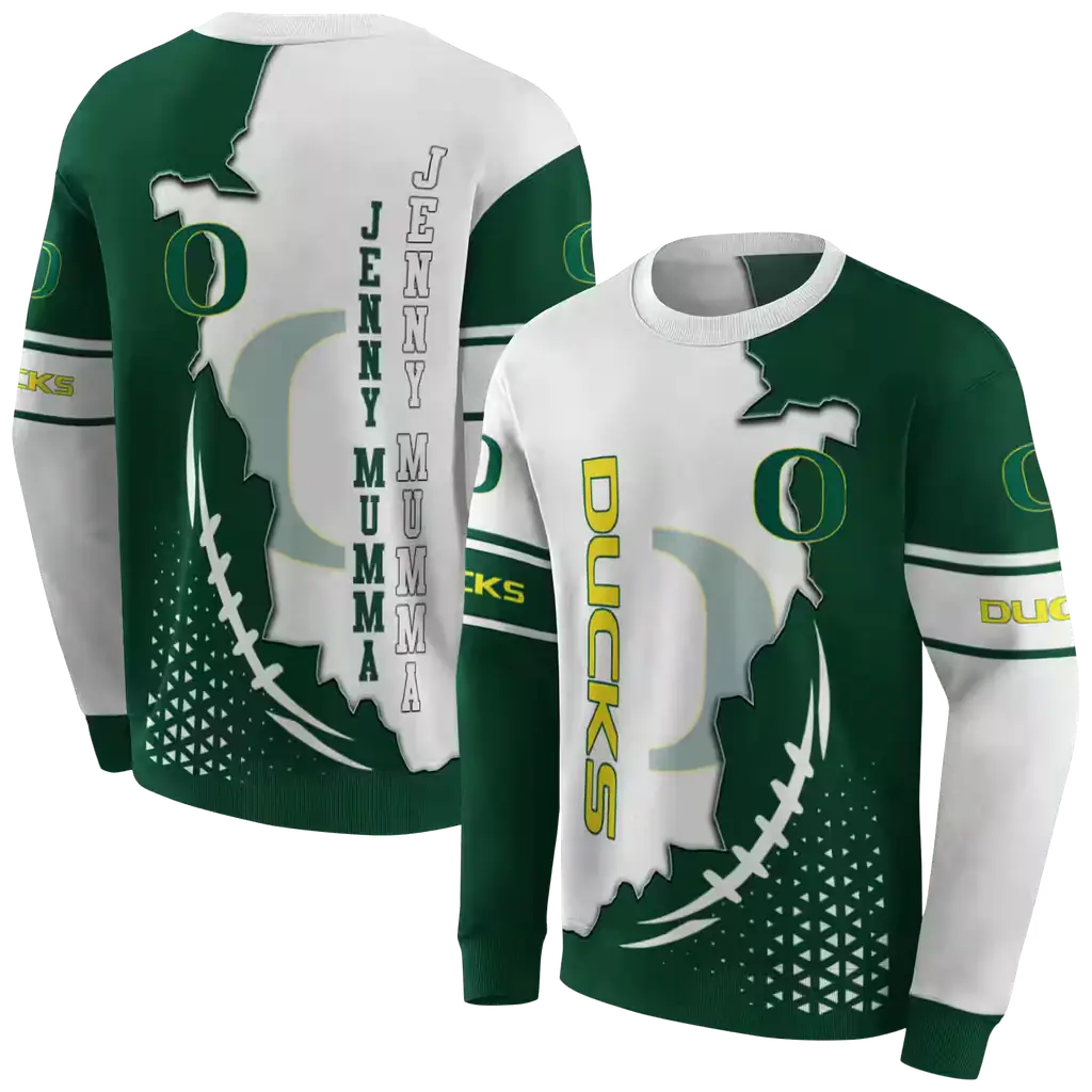 oregon ducks triangular pattern green white hoodie premium grade oregon ducks triangular pattern green white hoodie premium grade