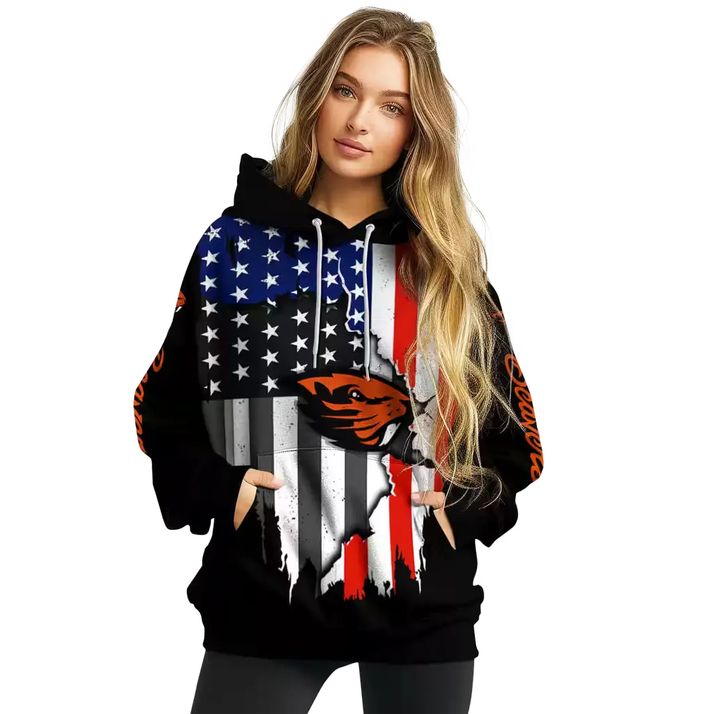 oregon state beavers american pride black hoodie high quality oregon state beavers american pride black hoodie high quality