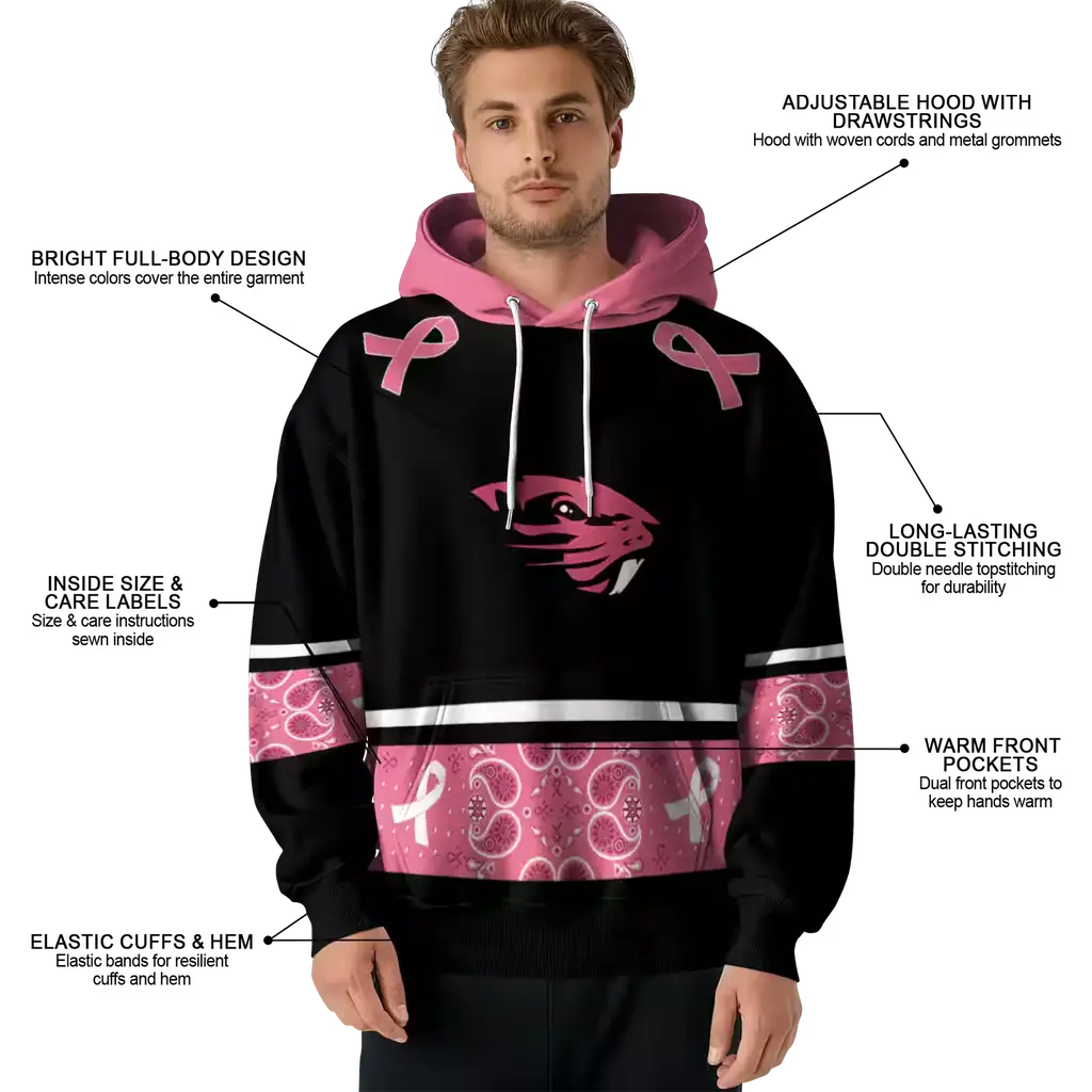 oregon state beavers awareness ribbon black pink hoodie latest model oregon state beavers awareness ribbon black pink hoodie latest model