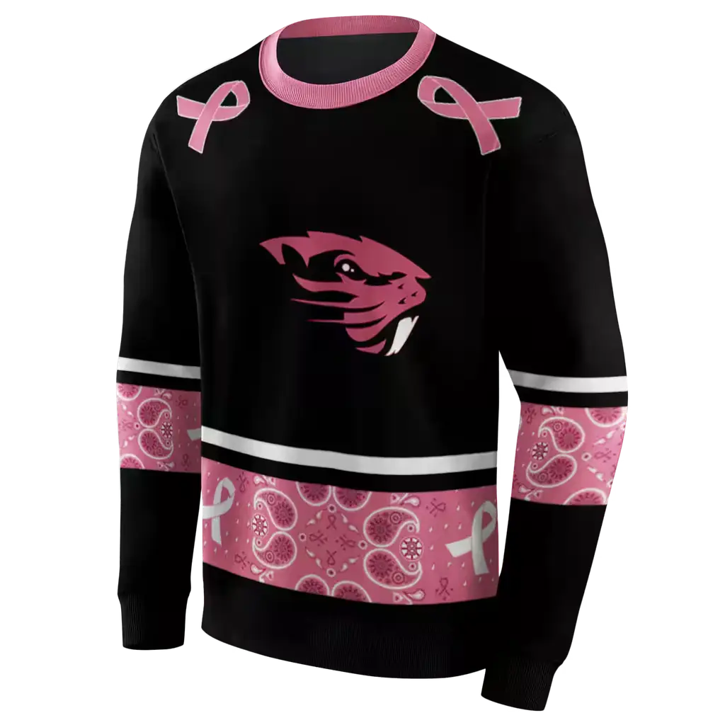 oregon state beavers awareness ribbon black pink hoodie new arrival oregon state beavers awareness ribbon black pink hoodie new arrival