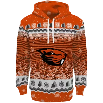 oregon state beavers christmas trees orange hoodie best selling