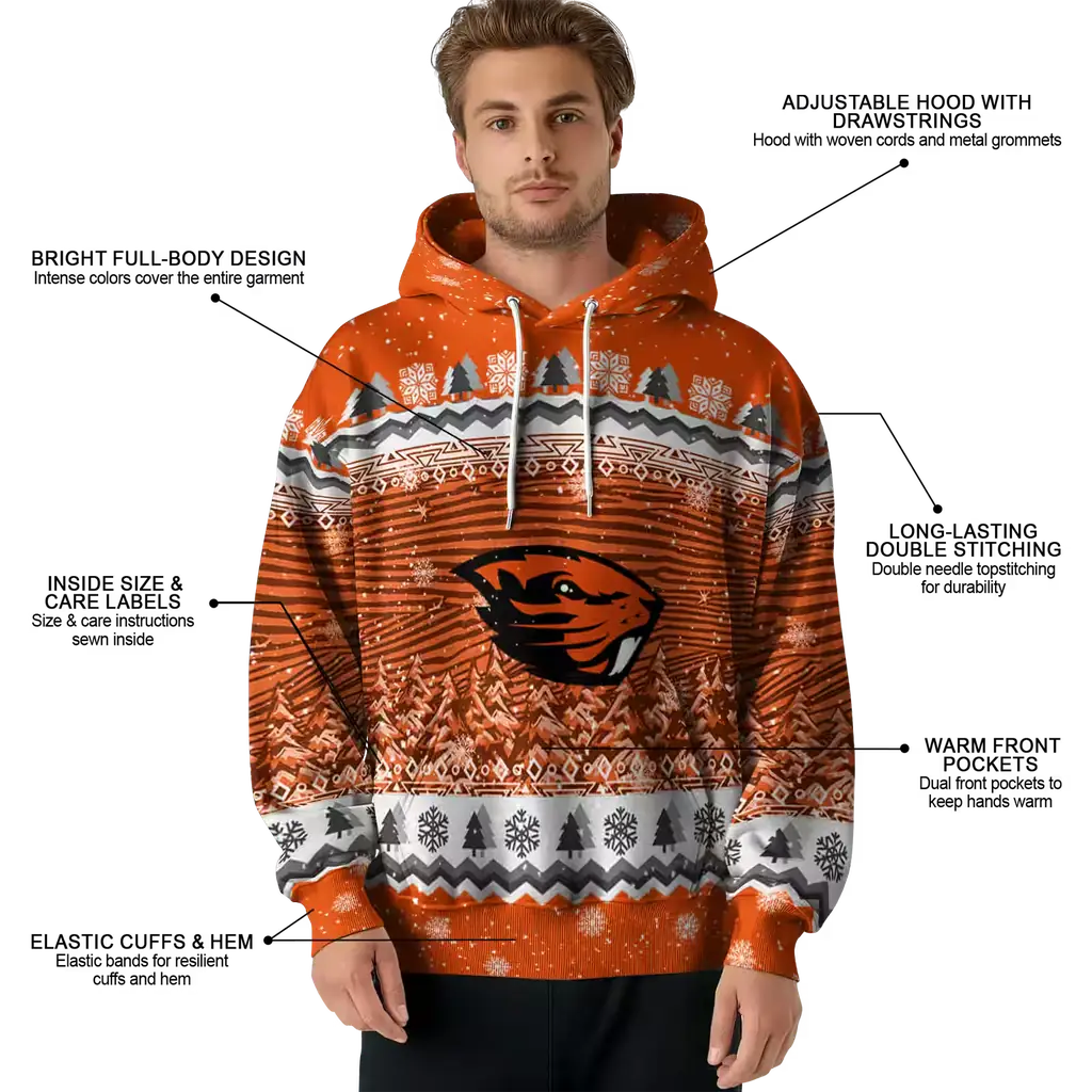 oregon state beavers christmas trees orange hoodie latest model oregon state beavers christmas trees orange hoodie latest model