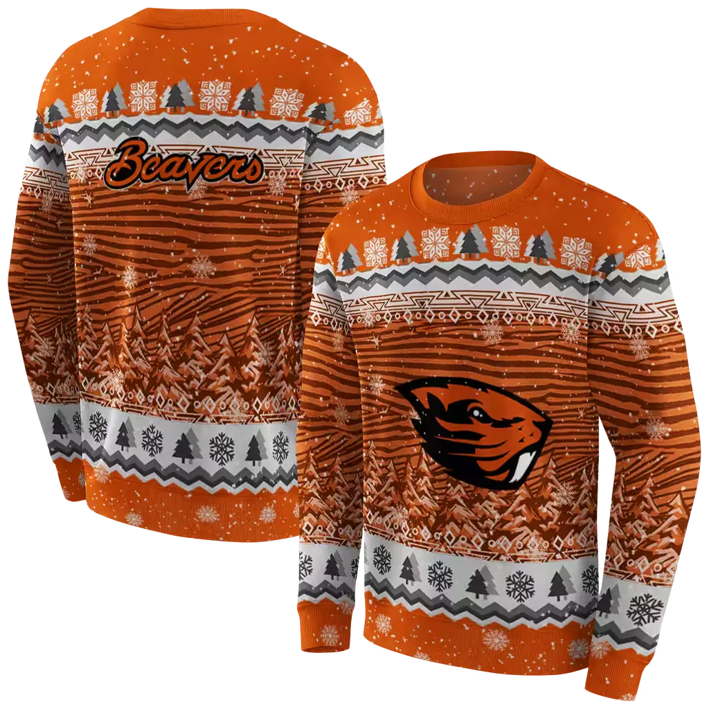 oregon state beavers christmas trees orange hoodie premium grade oregon state beavers christmas trees orange hoodie premium grade