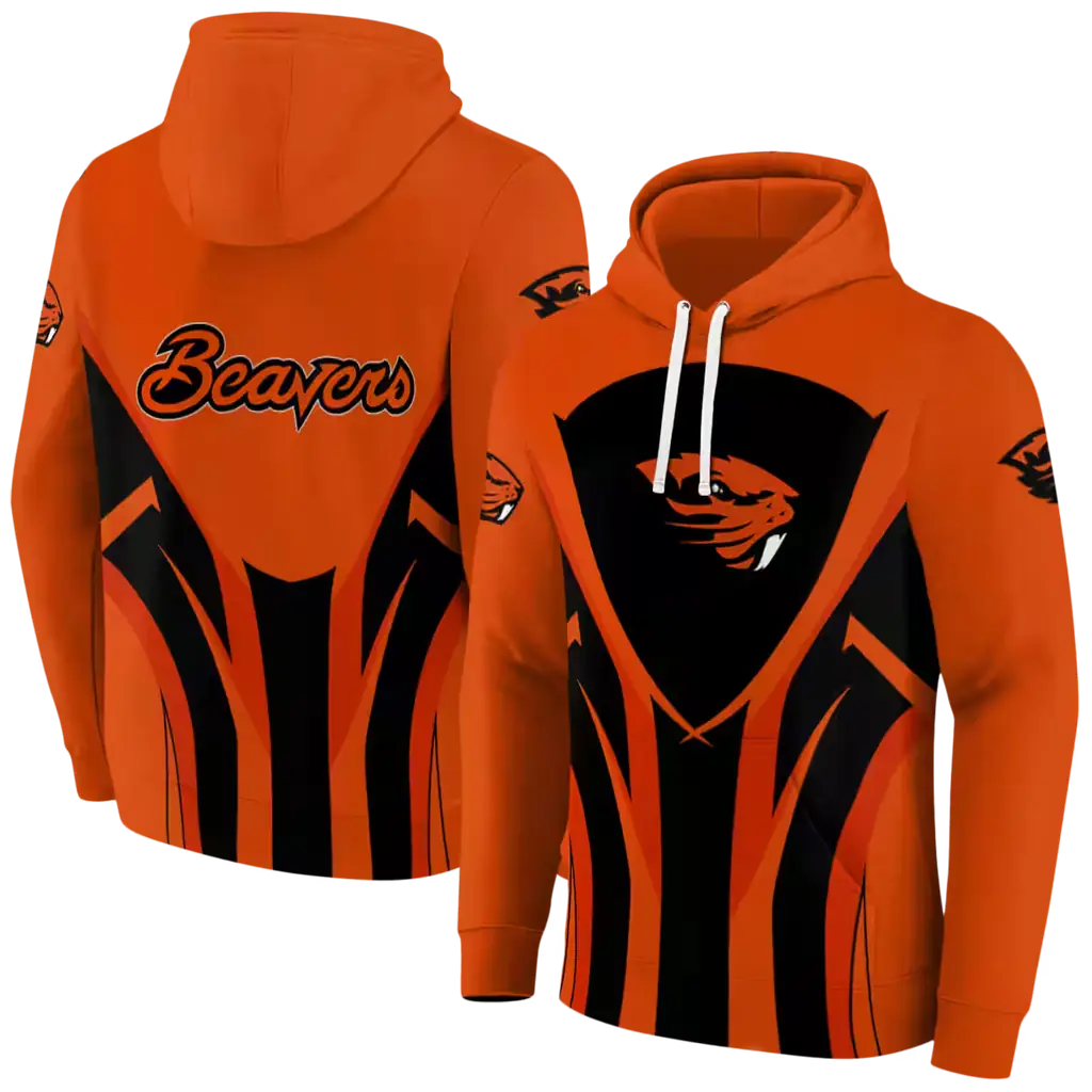 oregon state beavers concentric lines orange black hoodie fashion forward oregon state beavers concentric lines orange black hoodie fashion forward