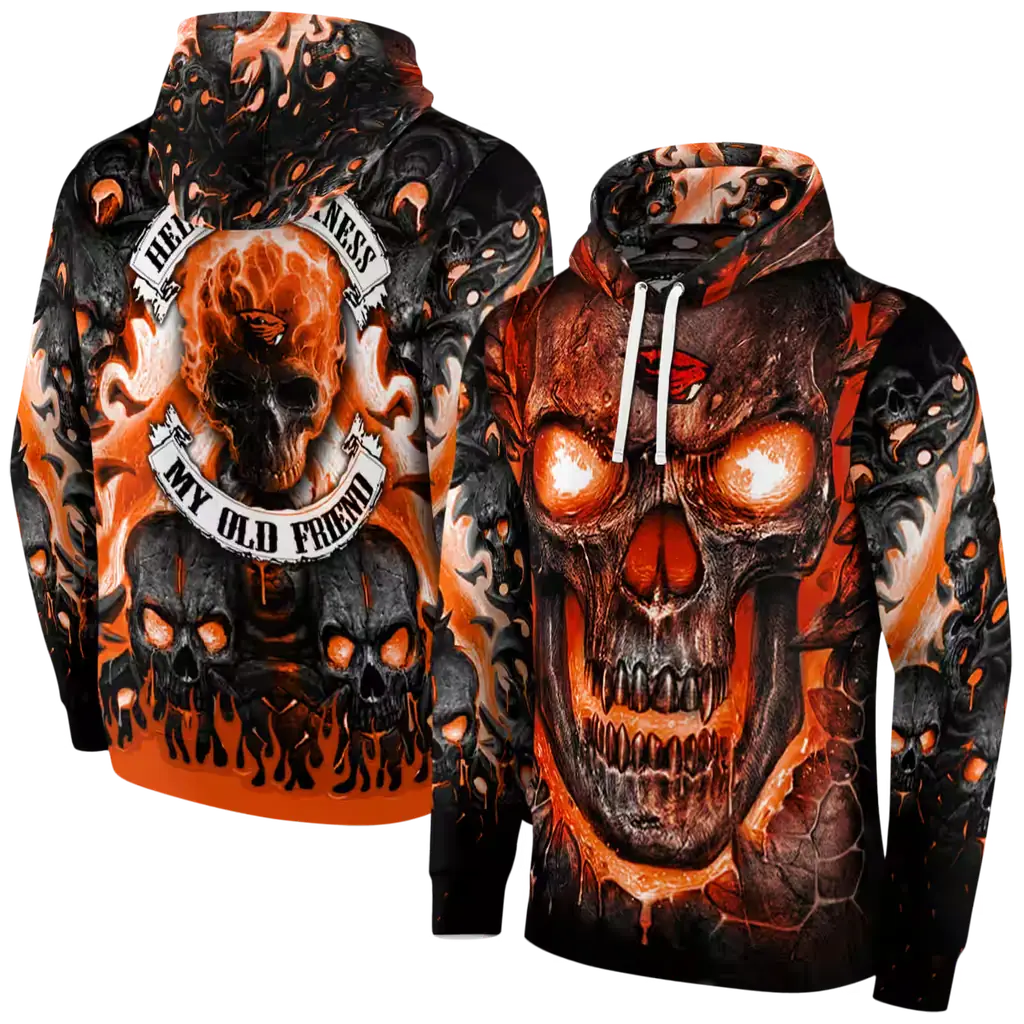 oregon state beavers demonic skull orange black hoodie fashion forward oregon state beavers demonic skull orange black hoodie fashion forward