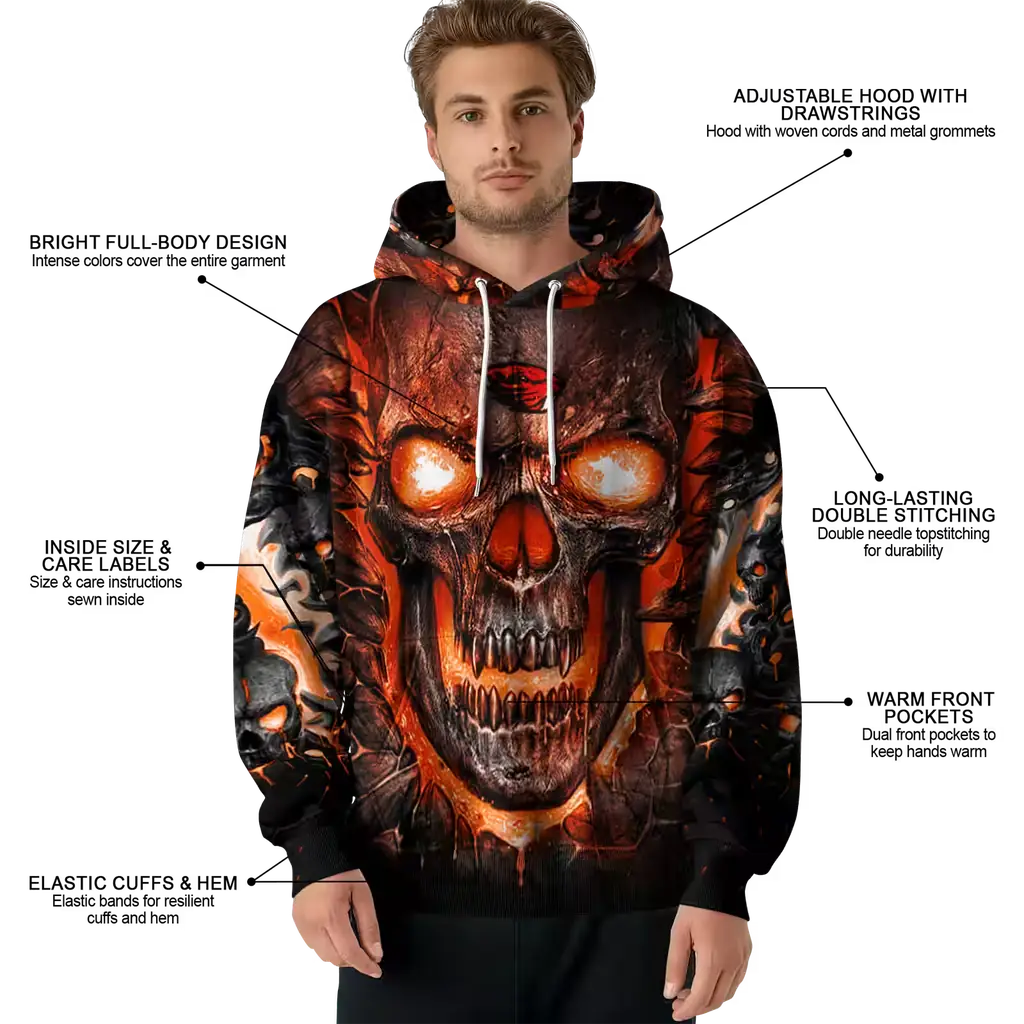 oregon state beavers demonic skull orange black hoodie latest model oregon state beavers demonic skull orange black hoodie latest model