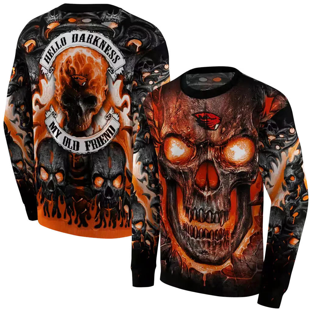 oregon state beavers demonic skull orange black hoodie premium grade oregon state beavers demonic skull orange black hoodie premium grade