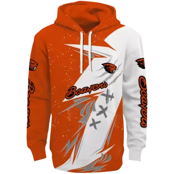 oregon state beavers dynamic slash orange white hoodie best selling