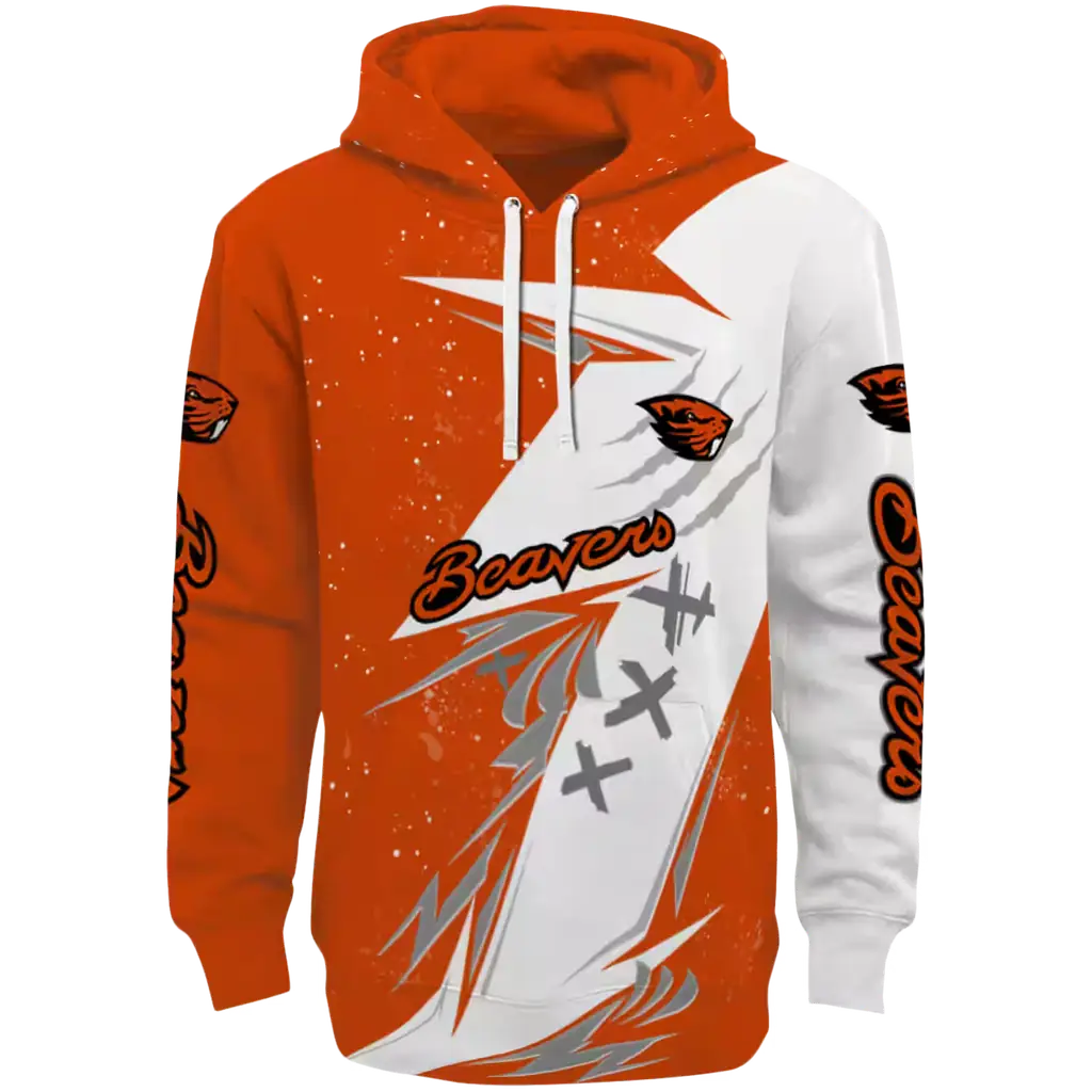 oregon state beavers dynamic slash orange white hoodie best selling oregon state beavers dynamic slash orange white hoodie best selling