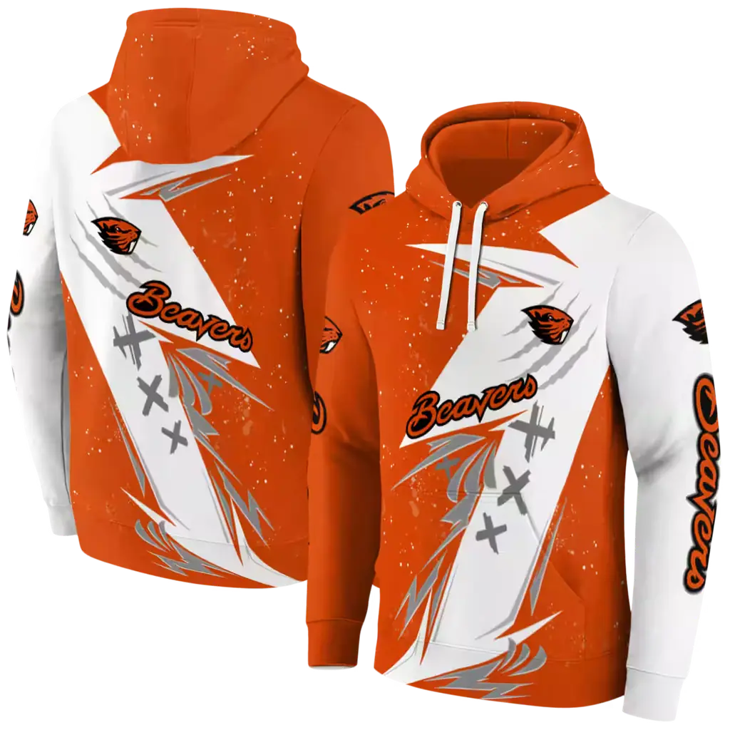 oregon state beavers dynamic slash orange white hoodie fashion forward oregon state beavers dynamic slash orange white hoodie fashion forward