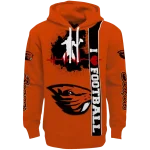 oregon state beavers football heartbeat orange hoodie best selling