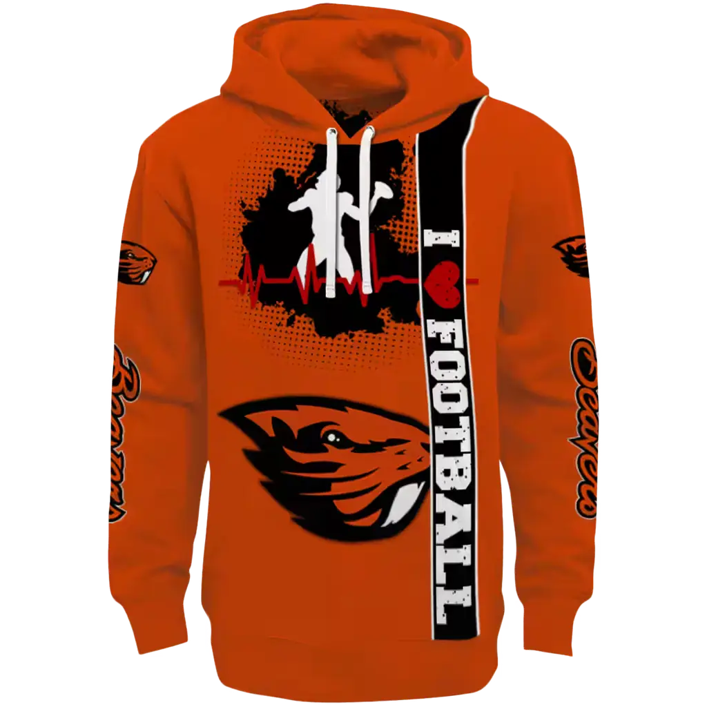 oregon state beavers football heartbeat orange hoodie best selling oregon state beavers football heartbeat orange hoodie best selling