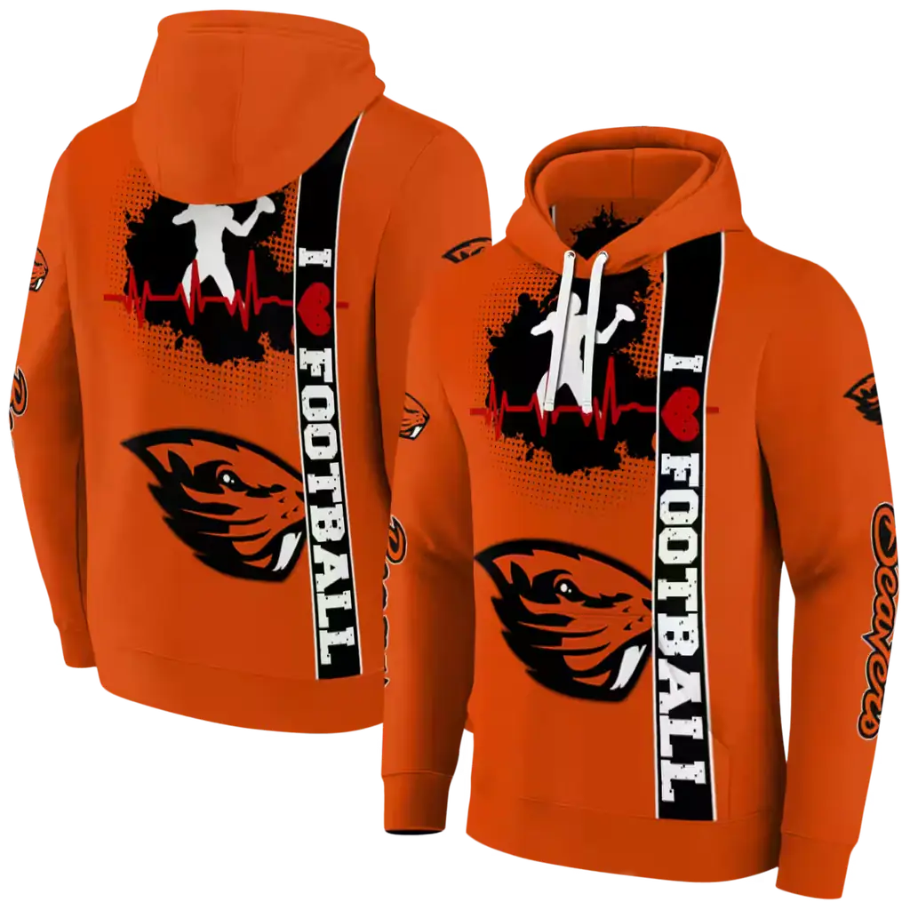 oregon state beavers football heartbeat orange hoodie fashion forward oregon state beavers football heartbeat orange hoodie fashion forward
