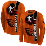 oregon state beavers football heartbeat orange hoodie best selling
