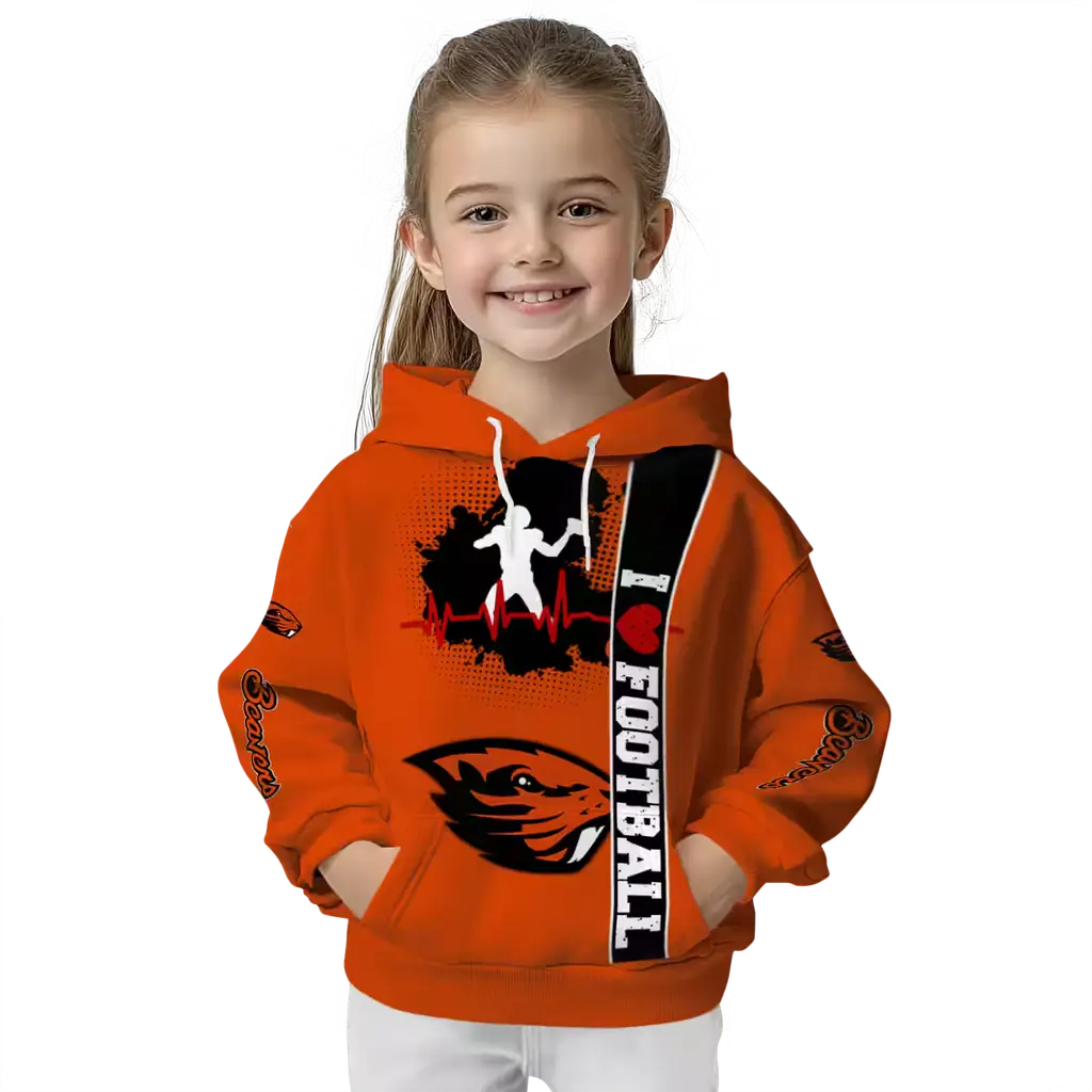 oregon state beavers football heartbeat orange hoodie top rated oregon state beavers football heartbeat orange hoodie top rated