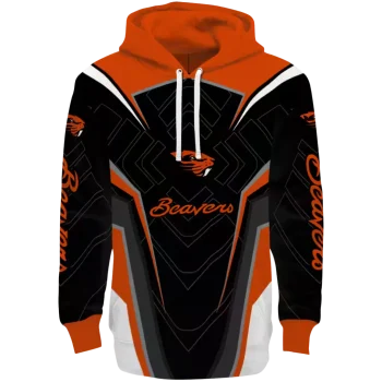 oregon state beavers futuristic pattern orange black hoodie best selling