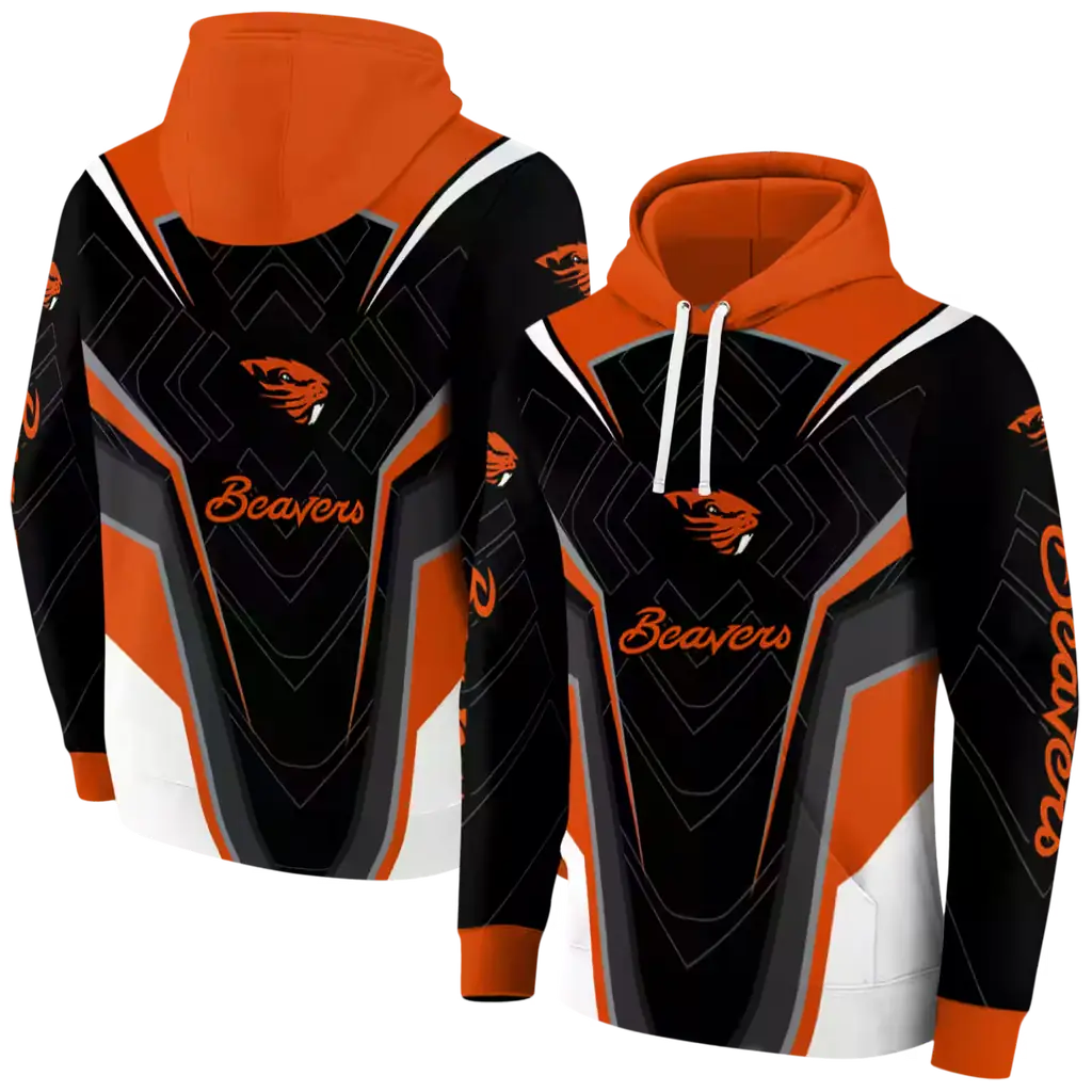oregon state beavers futuristic pattern orange black hoodie fashion forward oregon state beavers futuristic pattern orange black hoodie fashion forward