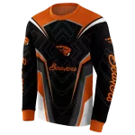 oregon state beavers futuristic pattern orange black hoodie best selling