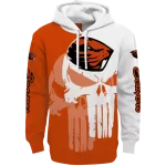 oregon state beavers graphic punisher orange white hoodie best selling