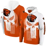 oregon state beavers graphic punisher orange white hoodie best selling