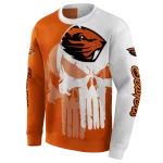 oregon state beavers graphic punisher orange white hoodie best selling