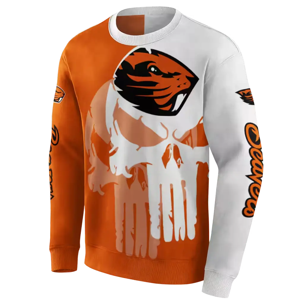 oregon state beavers graphic punisher orange white hoodie new arrival oregon state beavers graphic punisher orange white hoodie new arrival