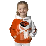 oregon state beavers graphic punisher orange white hoodie best selling