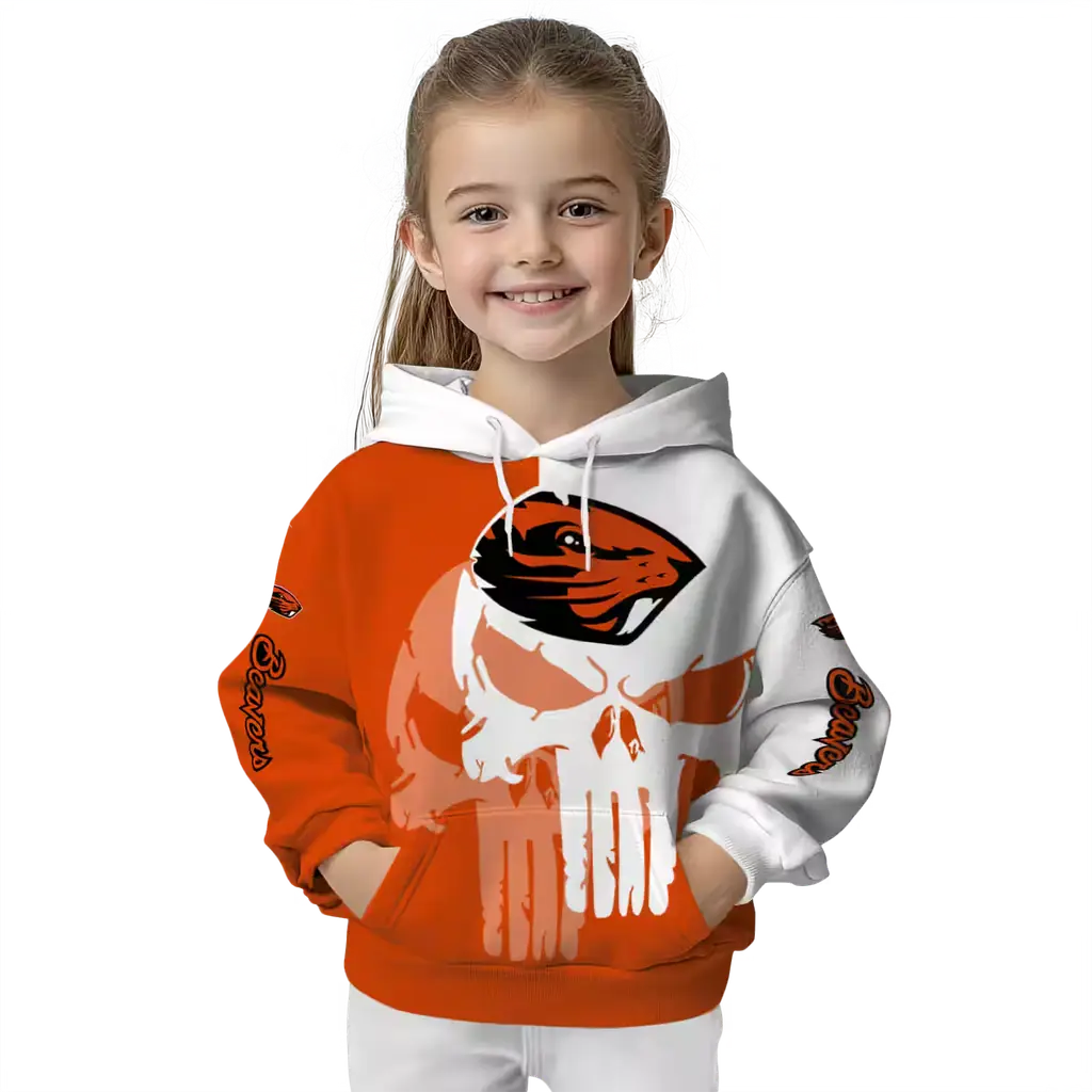 oregon state beavers graphic punisher orange white hoodie top rated oregon state beavers graphic punisher orange white hoodie top rated
