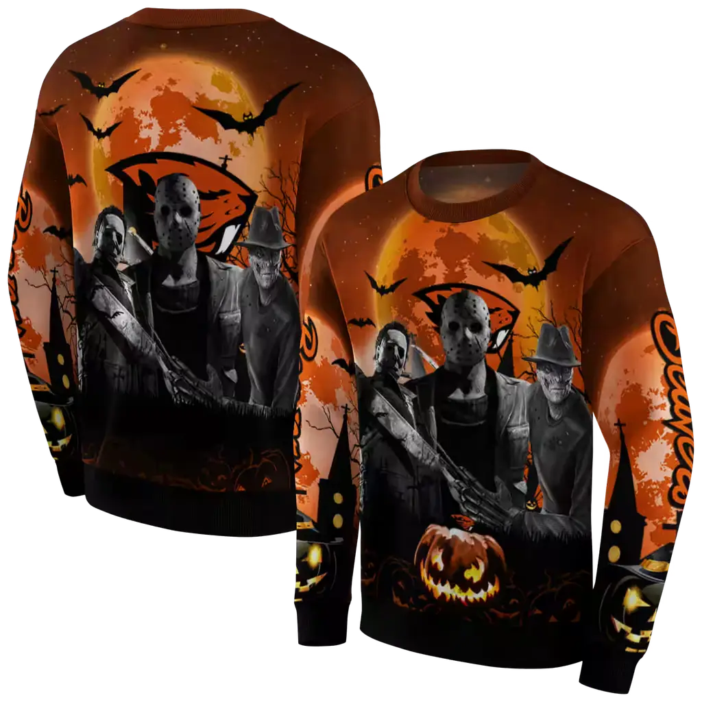 oregon state beavers halloween vibes orange black hoodie premium grade oregon state beavers halloween vibes orange black hoodie premium grade