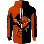 oregon state beavers heartbeat graphic orange hoodie best selling