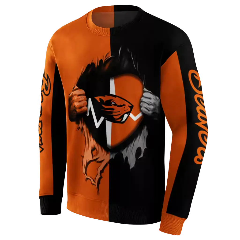 oregon state beavers heartbeat graphic orange hoodie new arrival oregon state beavers heartbeat graphic orange hoodie new arrival