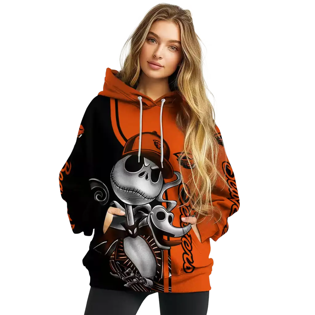 oregon state beavers jack skellington orange hoodie high quality oregon state beavers jack skellington orange hoodie high quality