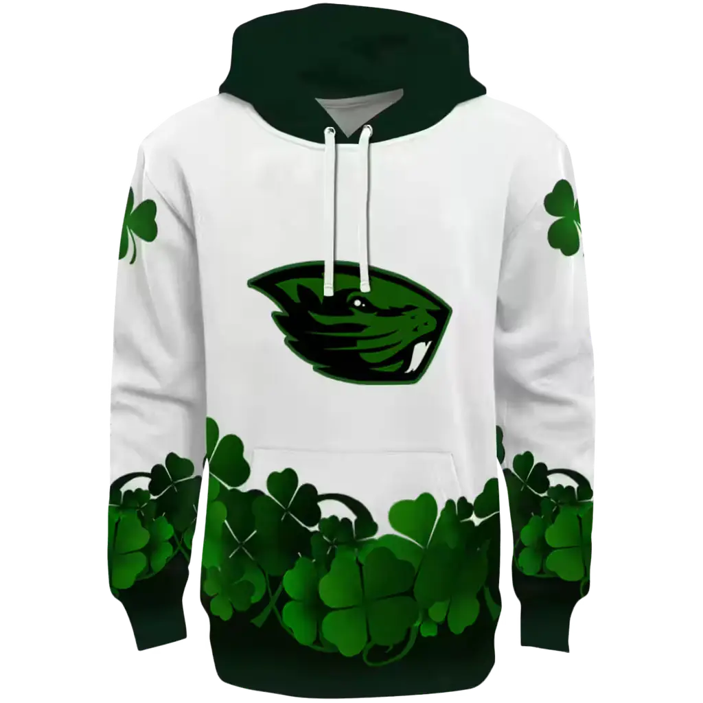 oregon state beavers lucky motif white green hoodie best selling oregon state beavers lucky motif white green hoodie best selling