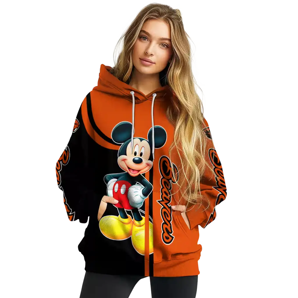 oregon state beavers mickey mouse orange black hoodie high quality oregon state beavers mickey mouse orange black hoodie high quality