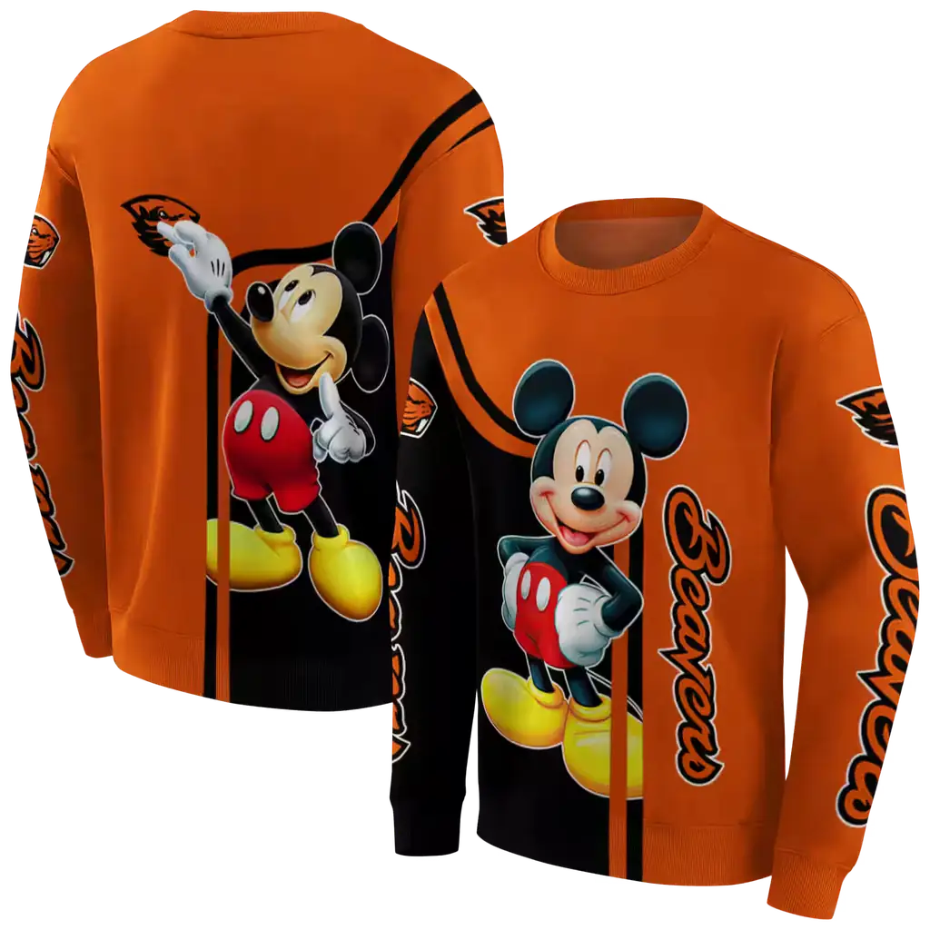 oregon state beavers mickey mouse orange black hoodie premium grade oregon state beavers mickey mouse orange black hoodie premium grade