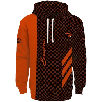 oregon state beavers monogram pattern orange hoodie best selling
