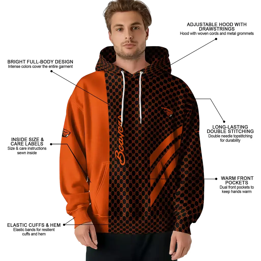 oregon state beavers monogram pattern orange hoodie latest model oregon state beavers monogram pattern orange hoodie latest model