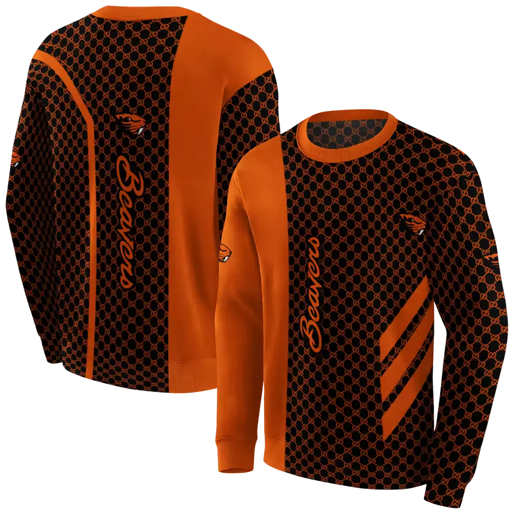 oregon state beavers monogram pattern orange hoodie premium grade oregon state beavers monogram pattern orange hoodie premium grade