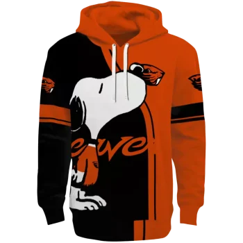 oregon state beavers playful snoopy orange hoodie best selling