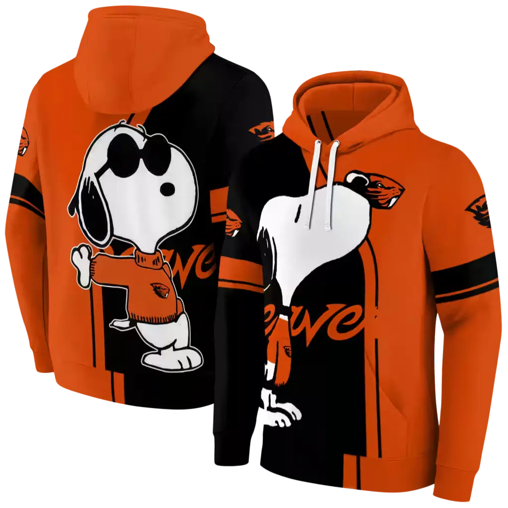 oregon state beavers playful snoopy orange hoodie fashion forward oregon state beavers playful snoopy orange hoodie fashion forward