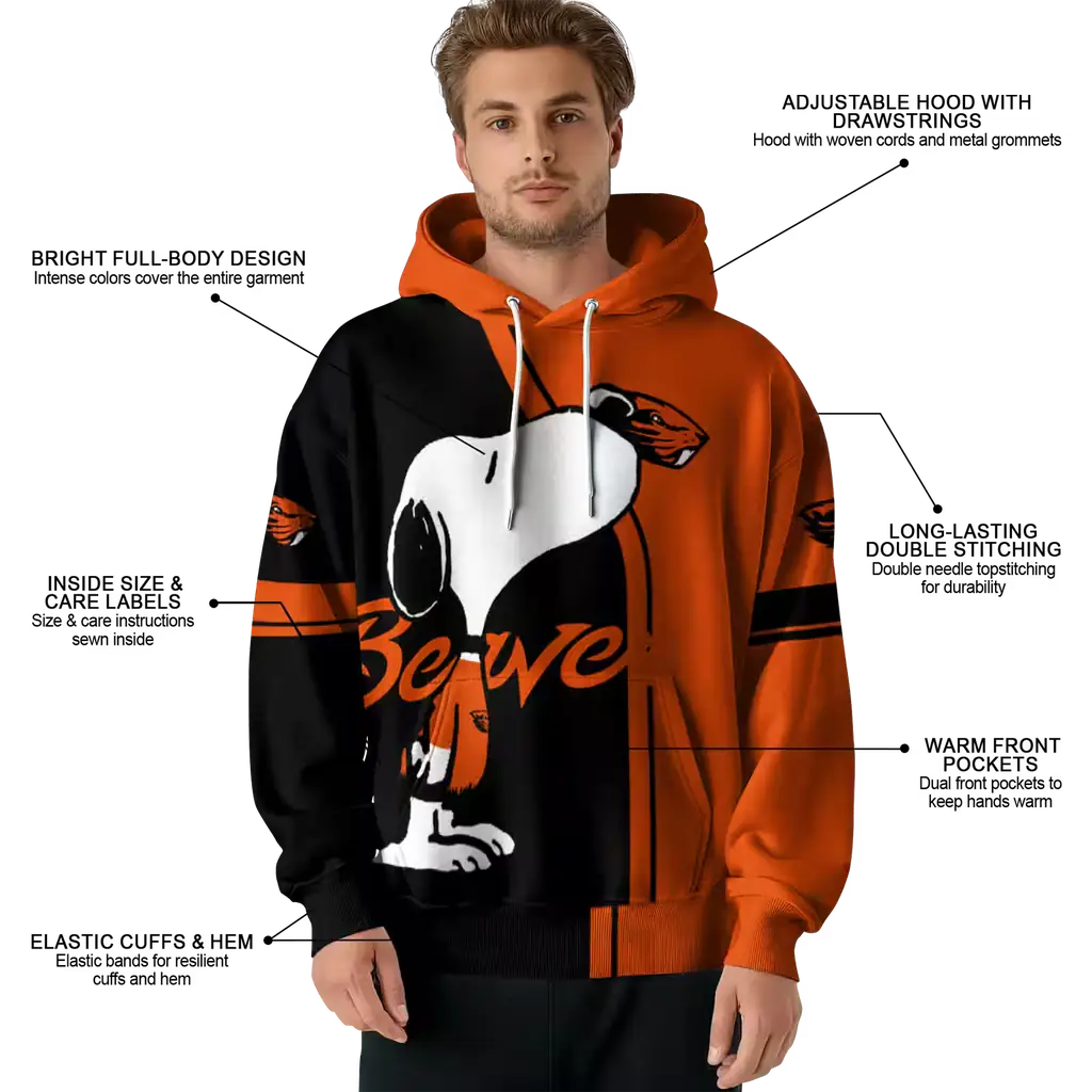 oregon state beavers playful snoopy orange hoodie latest model oregon state beavers playful snoopy orange hoodie latest model
