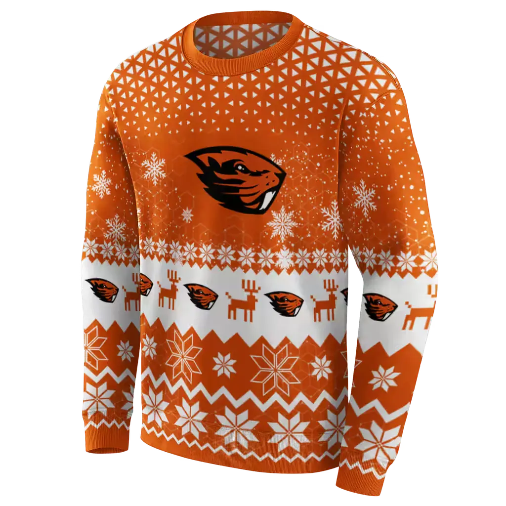 oregon state beavers reindeer motif orange hoodie new arrival oregon state beavers reindeer motif orange hoodie new arrival